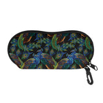 Embroidery Peacock Pattern Print Glasses Case