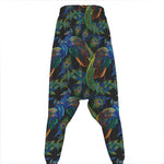 Embroidery Peacock Pattern Print Hammer Pants