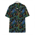 Embroidery Peacock Pattern Print Hawaiian Shirt