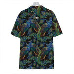 Embroidery Peacock Pattern Print Hawaiian Shirt