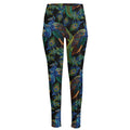 Embroidery Peacock Pattern Print High-Waisted Pocket Leggings