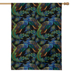 Embroidery Peacock Pattern Print House Flag