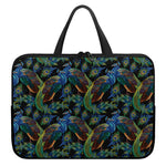 Embroidery Peacock Pattern Print Laptop Sleeve With Handle