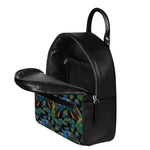 Embroidery Peacock Pattern Print Leather Backpack
