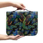 Embroidery Peacock Pattern Print Leather Bible Cover