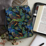 Embroidery Peacock Pattern Print Leather Bible Cover