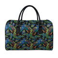 Embroidery Peacock Pattern Print Leather Duffel Bag
