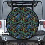 Embroidery Peacock Pattern Print Leather Spare Tire Cover