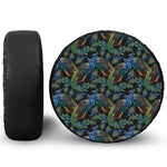 Embroidery Peacock Pattern Print Leather Spare Tire Cover