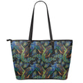 Embroidery Peacock Pattern Print Leather Tote Bag With Zipper