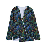 Embroidery Peacock Pattern Print Long Sleeve Short Coat