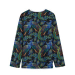 Embroidery Peacock Pattern Print Long Sleeve Short Coat