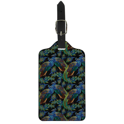 Embroidery Peacock Pattern Print Luggage Tag