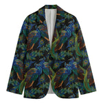 Embroidery Peacock Pattern Print Men's Blazer