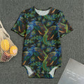 Embroidery Peacock Pattern Print Men's Bodysuit