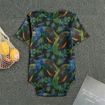 Embroidery Peacock Pattern Print Men's Bodysuit