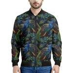 Embroidery Peacock Pattern Print Men's Bomber Jacket
