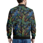 Embroidery Peacock Pattern Print Men's Bomber Jacket
