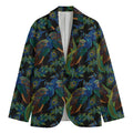 Embroidery Peacock Pattern Print Men's Cotton Blazer