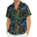 Embroidery Peacock Pattern Print Men's Deep V-Neck Shirt