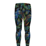 Embroidery Peacock Pattern Print Men's leggings