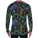 Embroidery Peacock Pattern Print Men's Long Sleeve T-Shirt