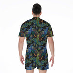 Embroidery Peacock Pattern Print Men's Rompers