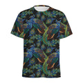 Embroidery Peacock Pattern Print Men's Athletic T-Shirt