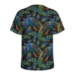Embroidery Peacock Pattern Print Men's Sports T-Shirt