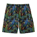 Embroidery Peacock Pattern Print Men's Swim Trunks