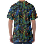 Embroidery Peacock Pattern Print Men's Velvet T-Shirt
