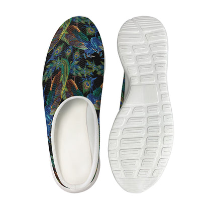Embroidery Peacock Pattern Print Mesh Casual Shoes