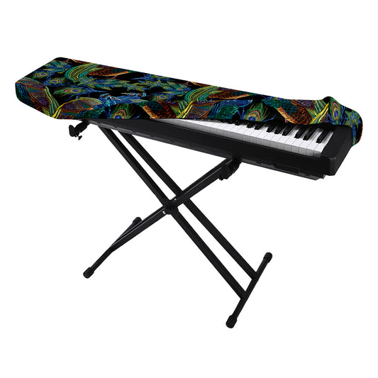 Embroidery Peacock Pattern Print Piano Keyboard Cover
