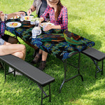 Embroidery Peacock Pattern Print Picnic Table Cover