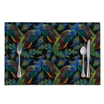 Embroidery Peacock Pattern Print Placemat