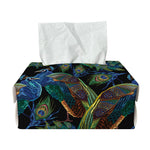 Embroidery Peacock Pattern Print Rectangle Tissue Box Cover