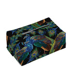 Embroidery Peacock Pattern Print Rectangle Tissue Box Cover