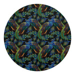 Embroidery Peacock Pattern Print Round Blanket
