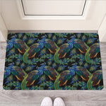 Embroidery Peacock Pattern Print Rubber Doormat