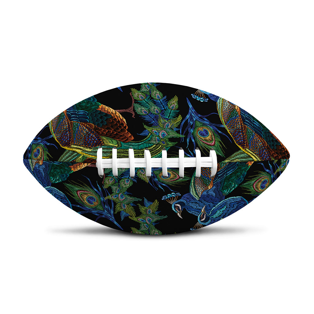 Embroidery Peacock Pattern Print Rugby Ball