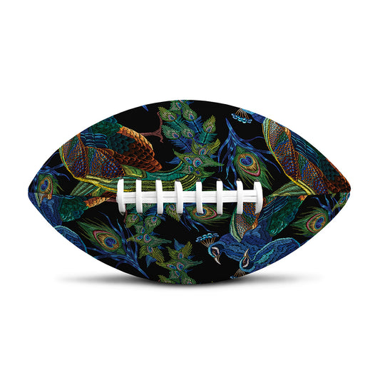 Embroidery Peacock Pattern Print Rugby Ball