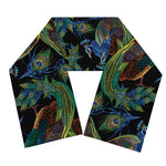 Embroidery Peacock Pattern Print Scarf