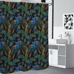 Embroidery Peacock Pattern Print Shower Curtain