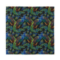 Embroidery Peacock Pattern Print Silk Bandana