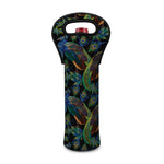 Embroidery Peacock Pattern Print Single Neoprene Wine Tote