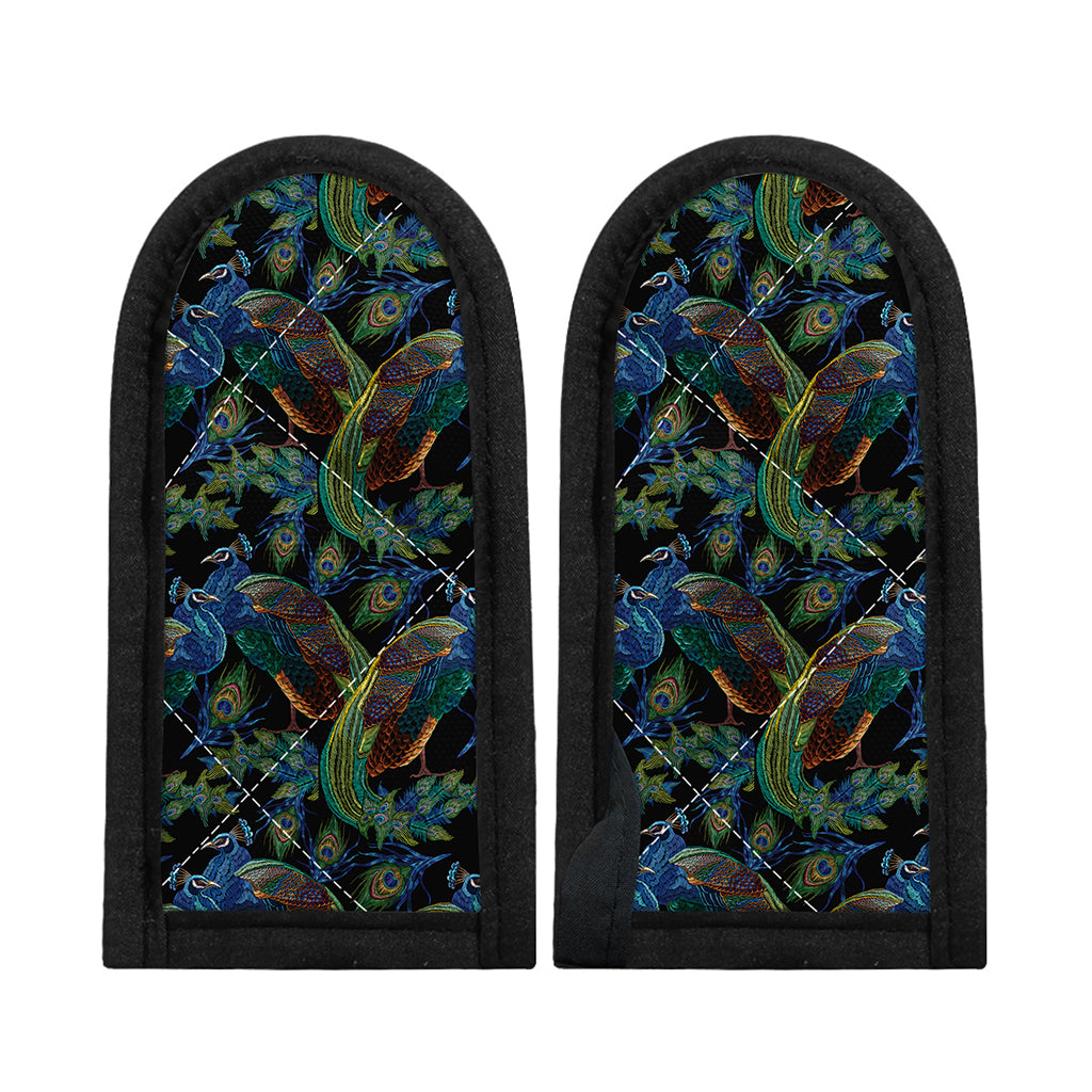 Embroidery Peacock Pattern Print Skillet Handle Cover