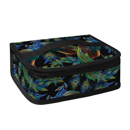Embroidery Peacock Pattern Print Small Lunch Bag