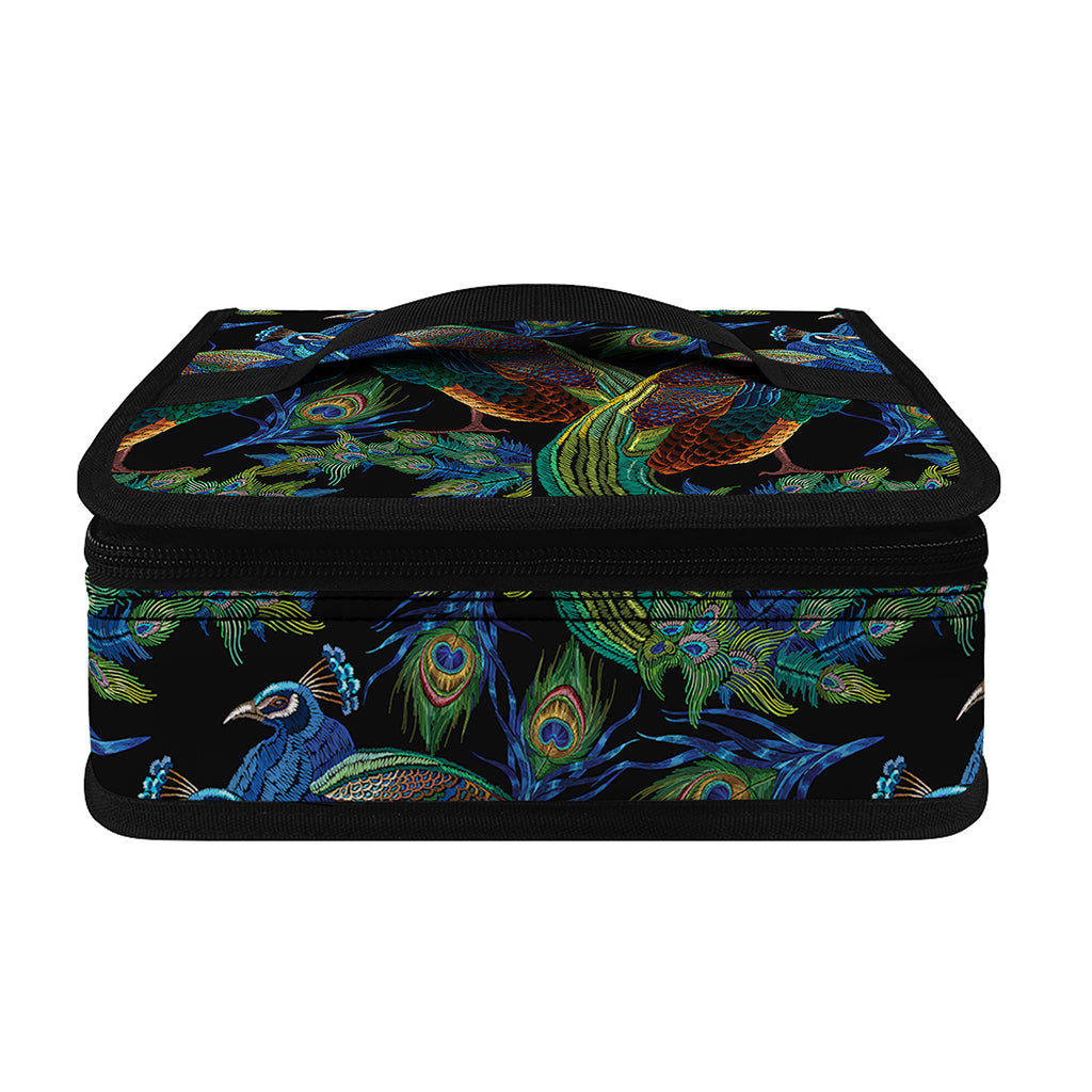 Embroidery Peacock Pattern Print Small Lunch Bag