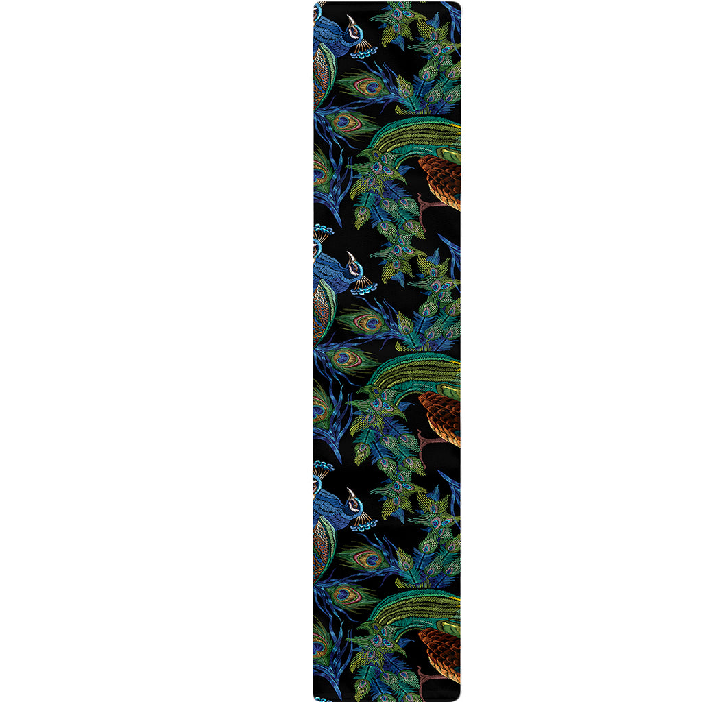 Embroidery Peacock Pattern Print Table Runner