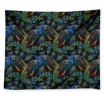Embroidery Peacock Pattern Print Tapestry